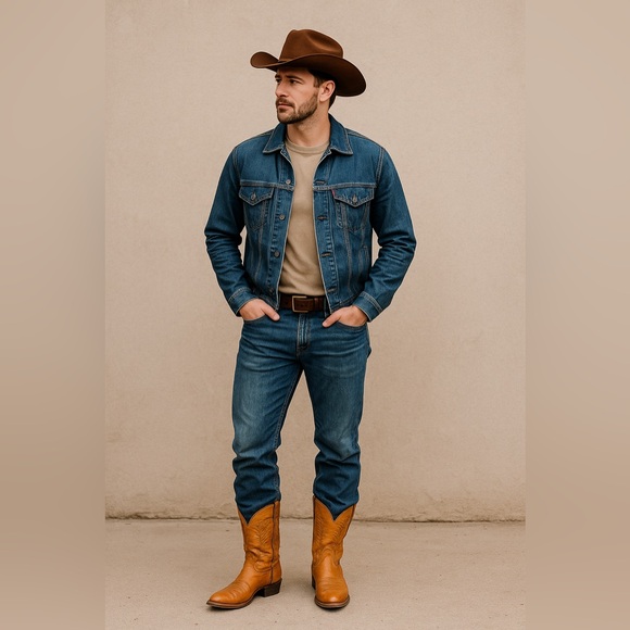 Tony Lama Vintage Tan Leather Cowboy Boots Size 8.5DWestern Ranch Rodeo